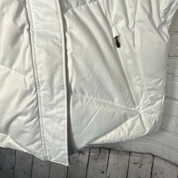 Columbia Jacket Womens Medium White Omni Shield  Hood Full zip Puffer READ - Picture 3 of 14